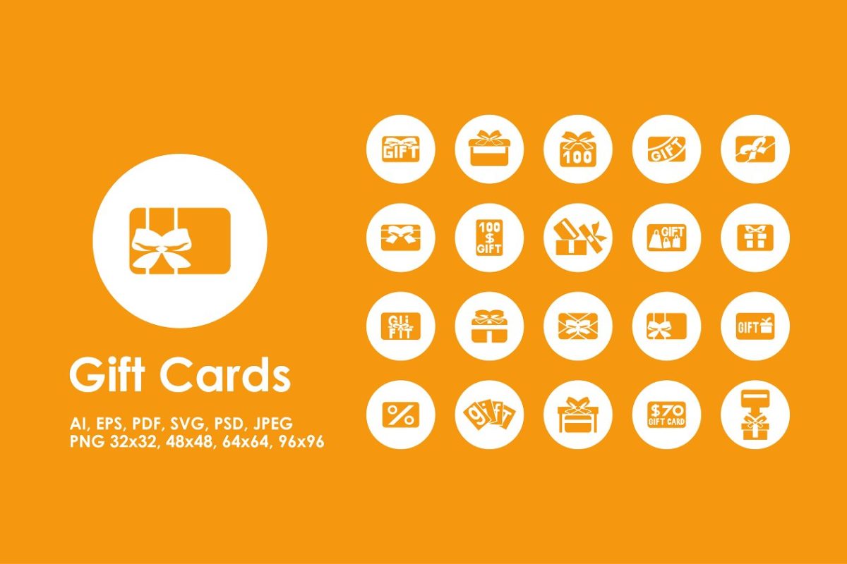 简单的礼品卡图标 Gift Cards simple icons