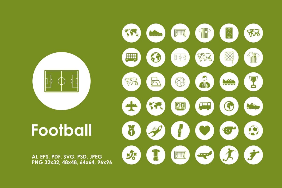 简单的足球图标 Football simple icons