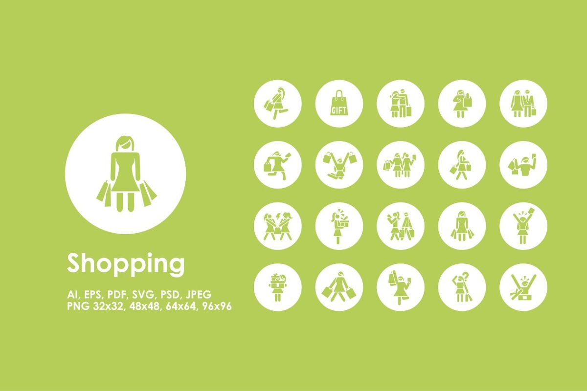 购物图标素材 Shopping simple icons
