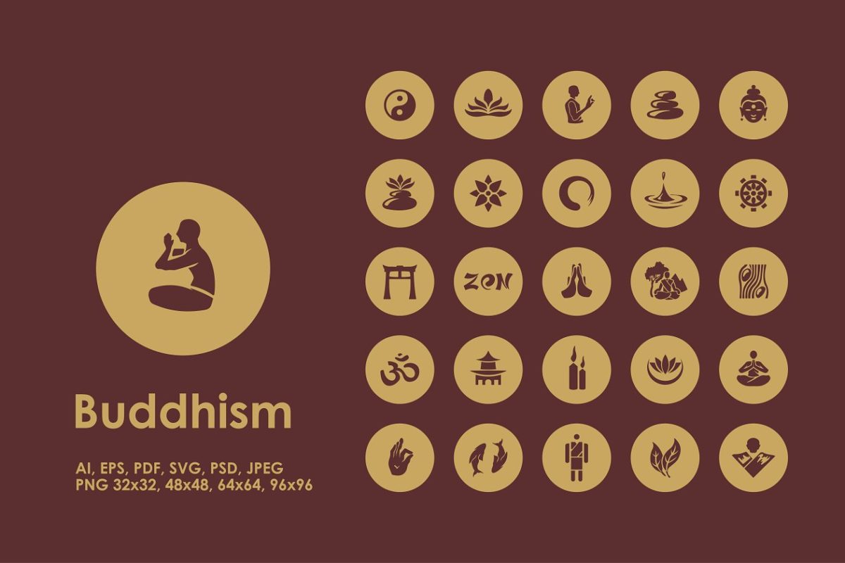 佛教图标素材 Buddhism simple icons