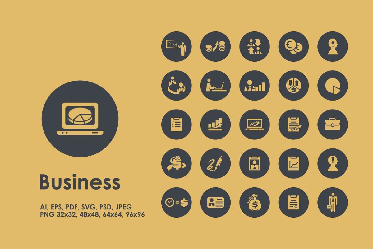 商业元素图标 Business simple icons