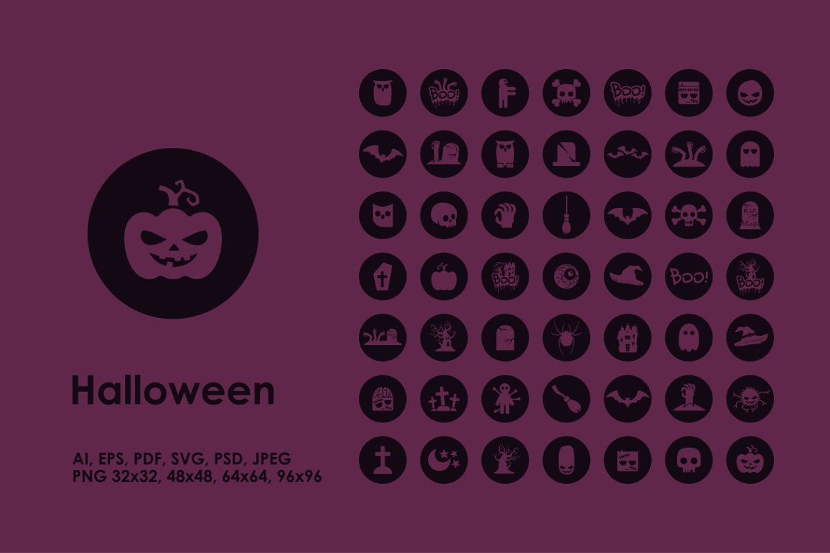 万圣节矢量图标素材 Halloween icons