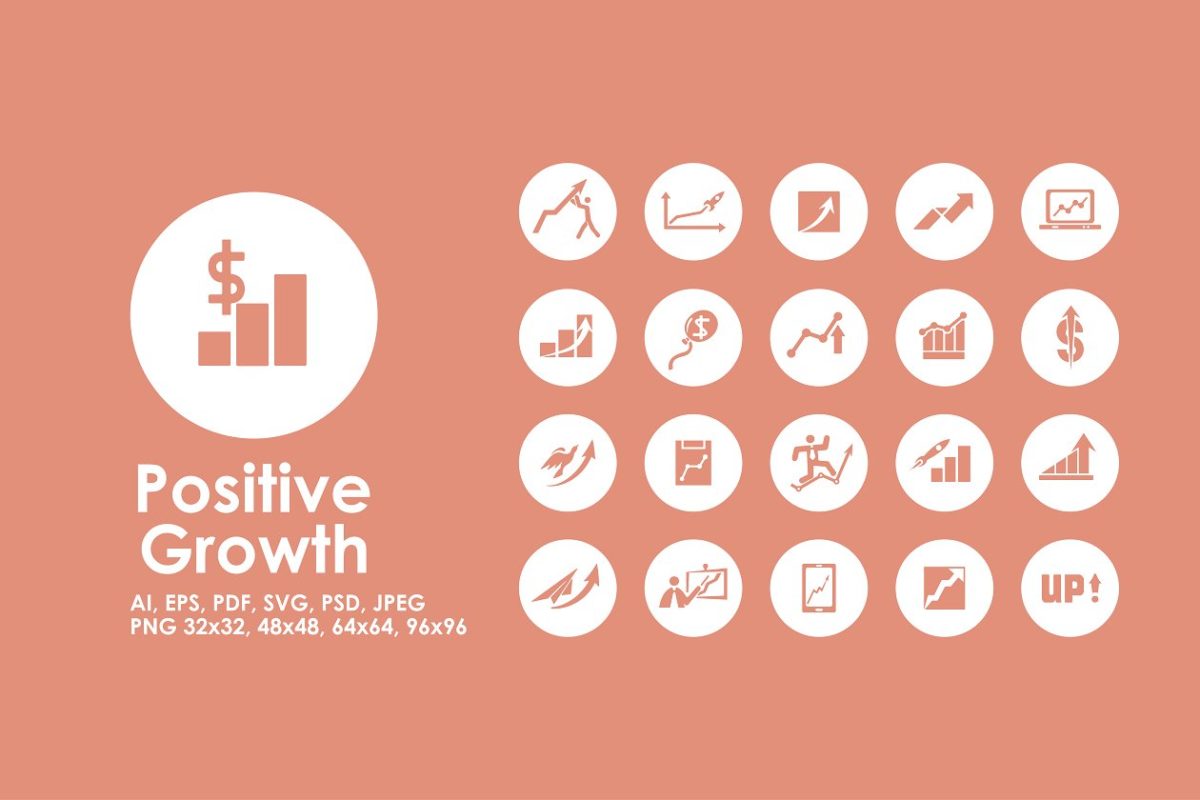 简单的正增长图标 Positive Growth simple icons