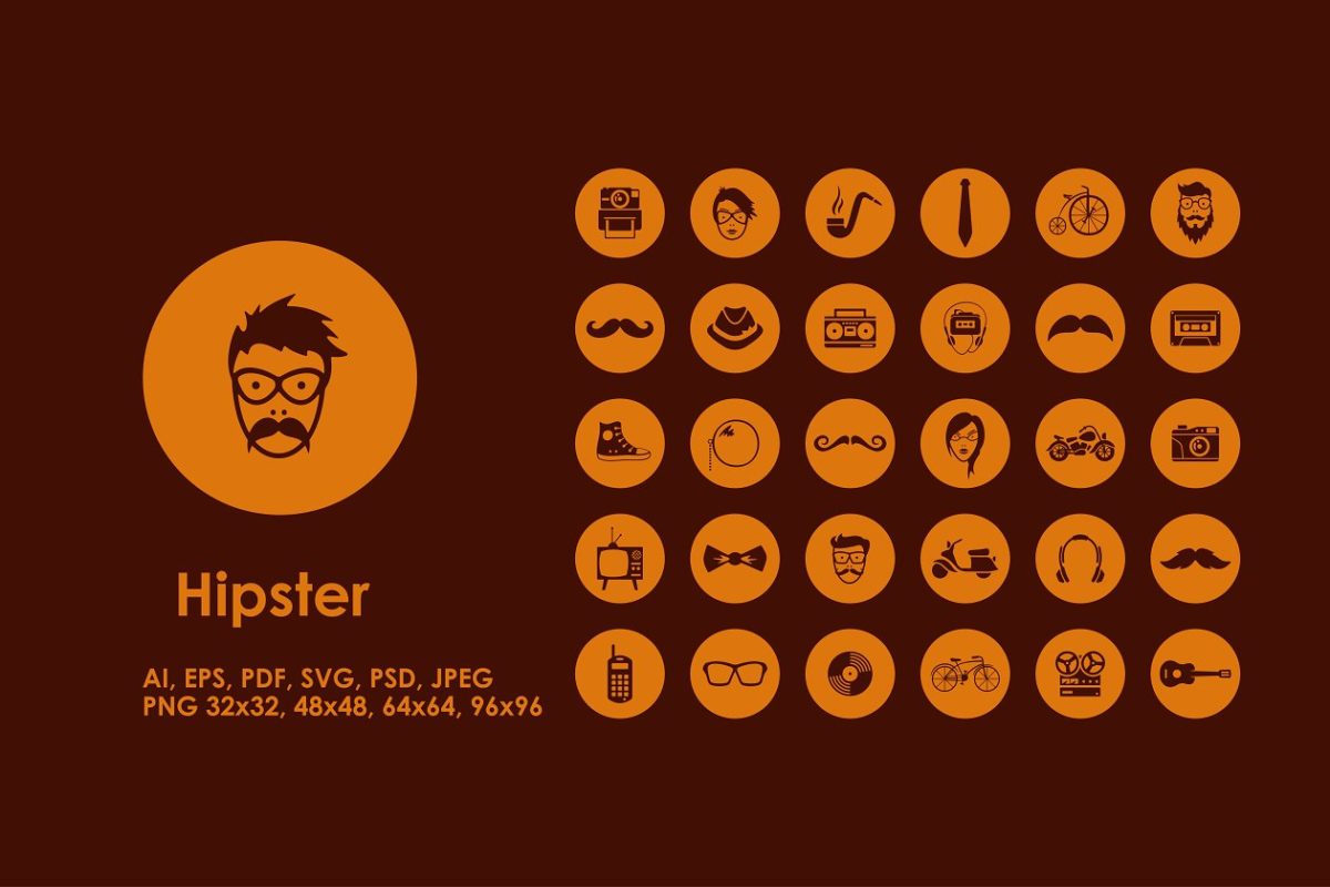 时髦简约网站图标 Hipster icons