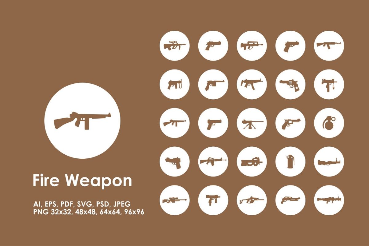 武器矢量图标 Fire Weapon icons
