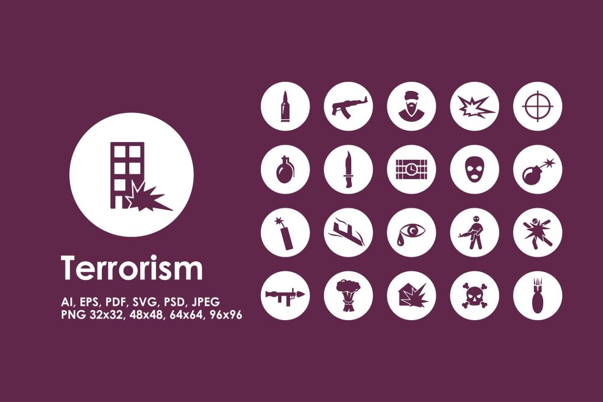 反恐主题的图标 Terrorism icons