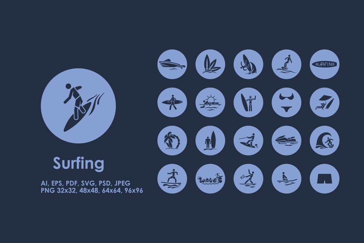 冲浪主题图标 Surfing icons