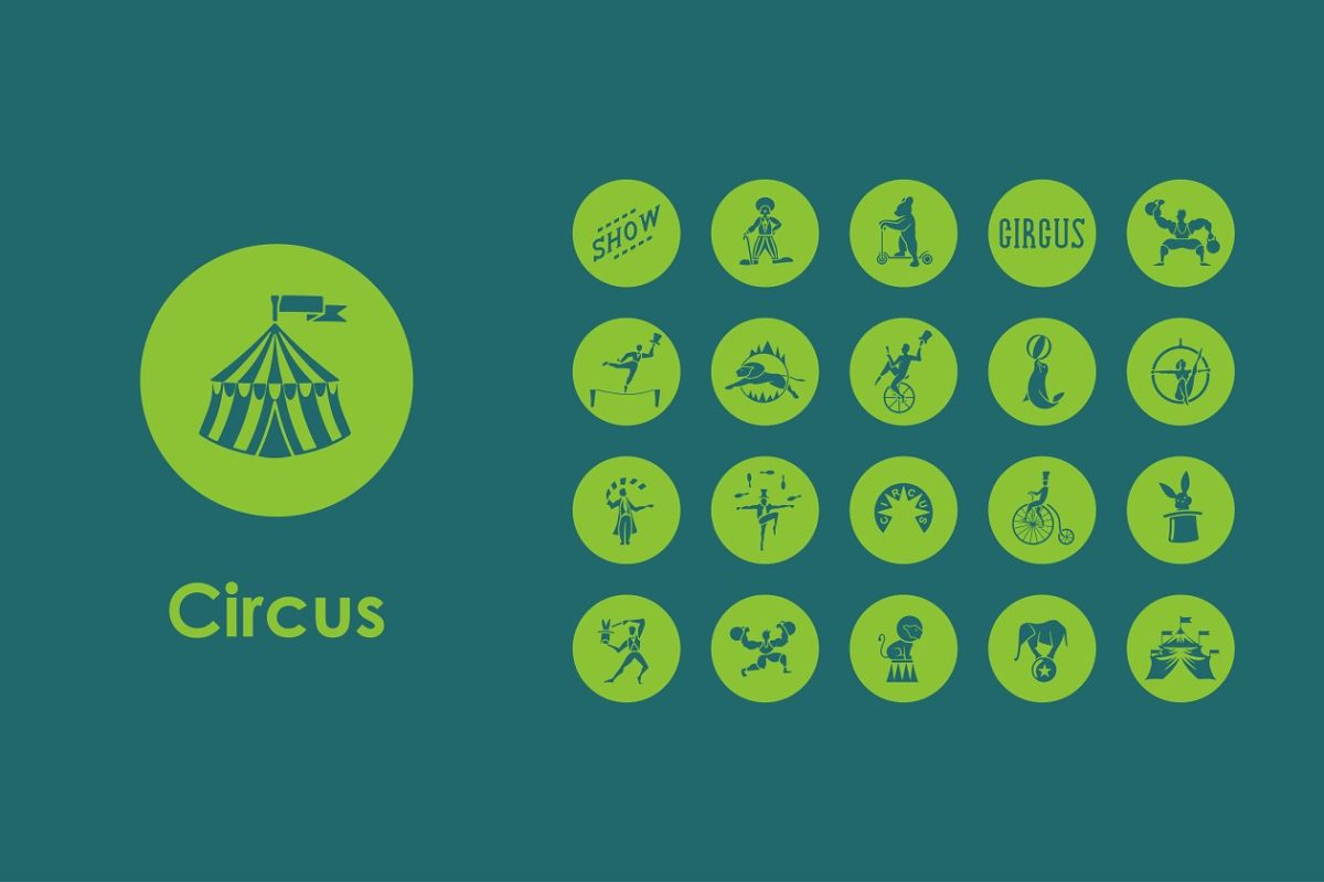 马戏团图标素材 Circus icons