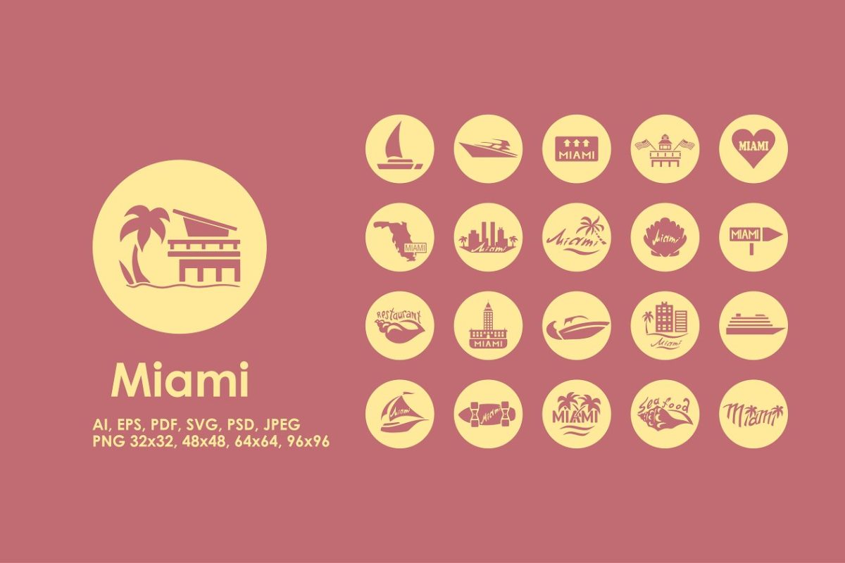 迈阿密图标素材 Miami icons