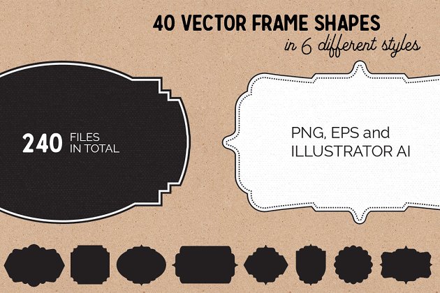 复古边框图形 40 Frame Shapes (Volume 1)