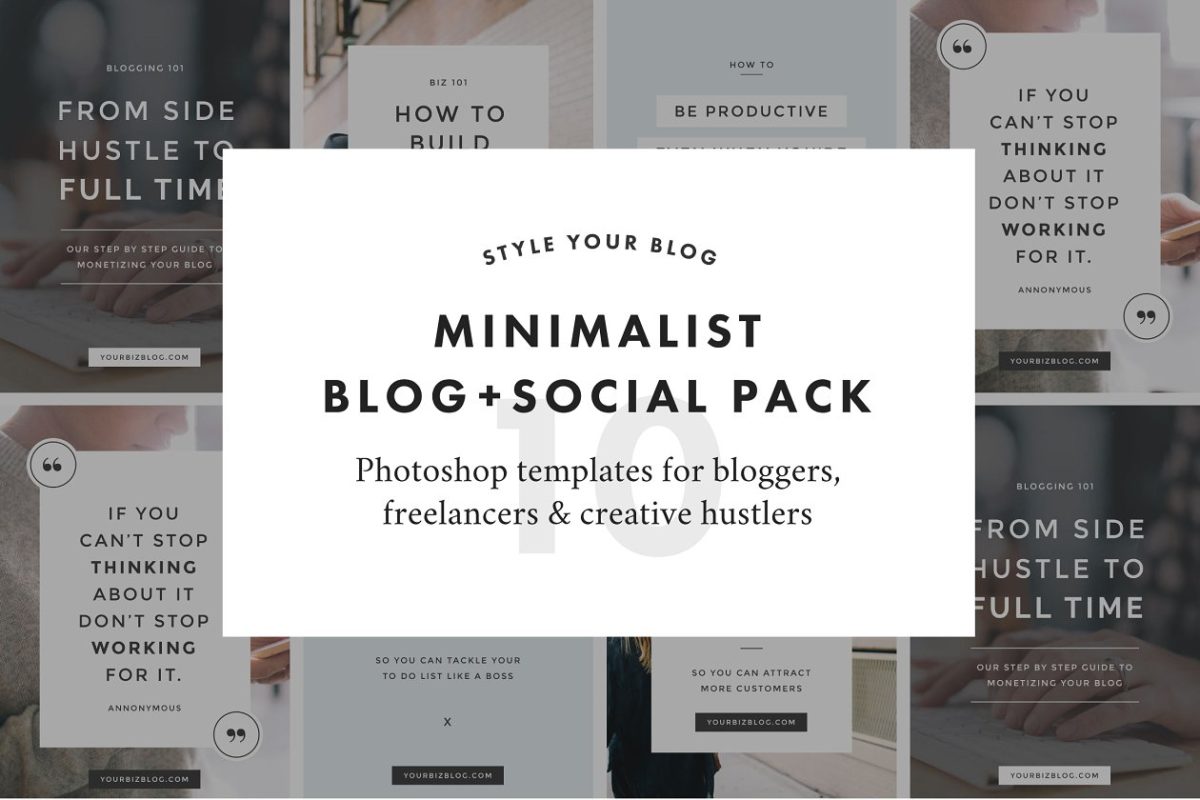 极简主义个性卡片设计模板 Minimalist Social Pack