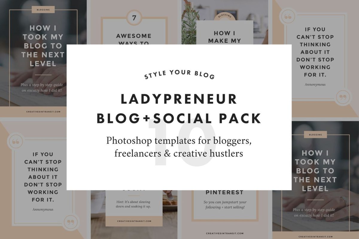 文字卡片模板 Ladypreneur Social Pack