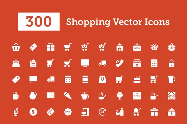 购物矢量图标下载 300 Shopping Vector Icons