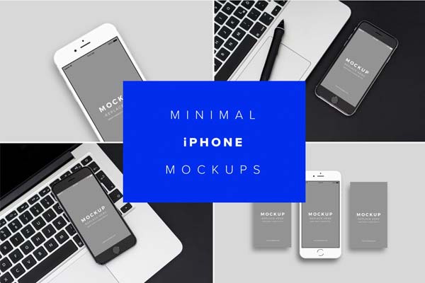 iPhone手机APP设计展示模型 iPhone Mockups Minimal Version