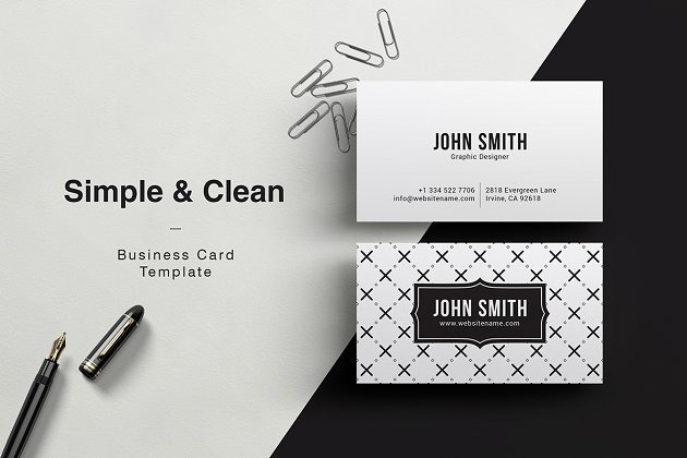 极简主义名片设计模板 Simple Clean Business Card