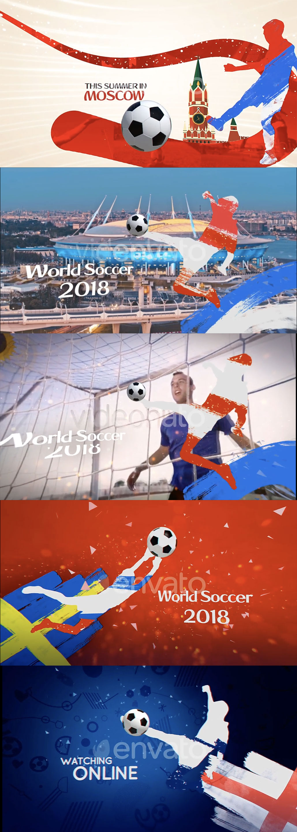 俄罗斯2018足球世界杯开场动画视频模板下载AEP