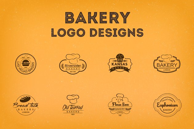 面包店标志模板 Bakery Logo Templates