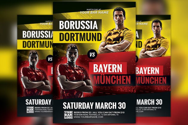 足球冠军联赛宣传海报 Soccer Champions League Flyer