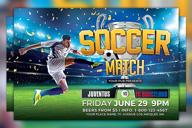 足球锦标赛宣传单模板 Soccer Tournament Flyer Template