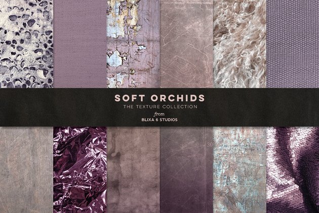 柔软的兰花图案纹理背景 Soft Orchid Textured Backgrounds