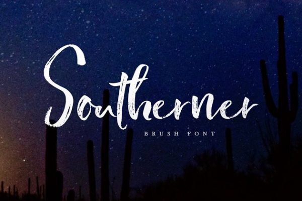 手写笔刷字体 southerner brush script typeface
