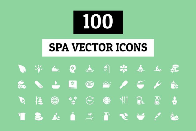 水疗网页图标素材 100 Spa Vector Icons