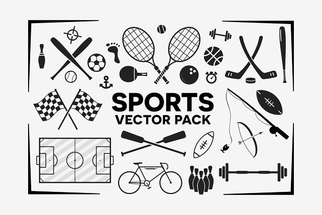 简约的运动图形 Sports Vector Pack