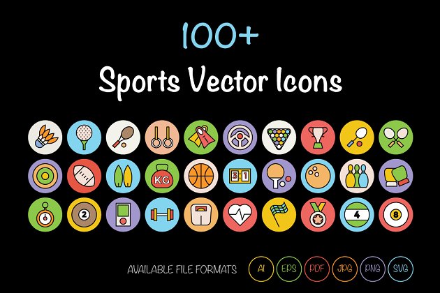 运动图标素材 100+ Sports Vector Icons
