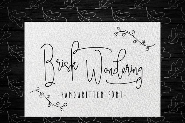 手写签名字体 Brisk wondering Handwritten Font