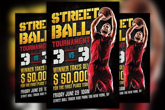 街头篮球传单模板 Street Ball Flyer Template