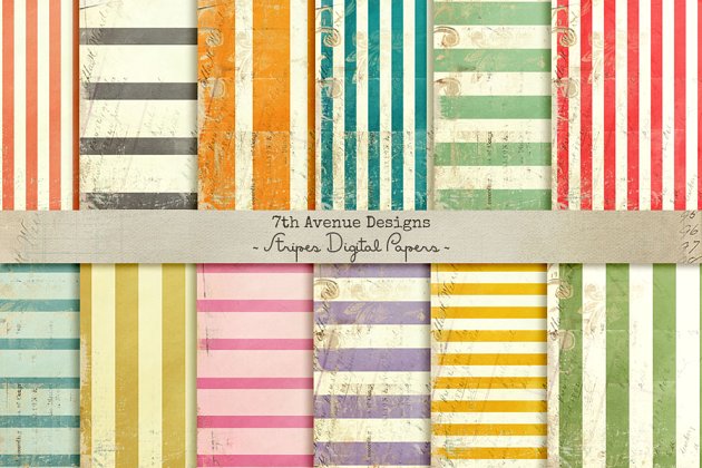 条纹数码背景纹理 Stripes Digital Papers