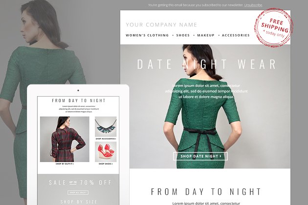 时尚广告模板 Fashion E-mail Newsletter Template