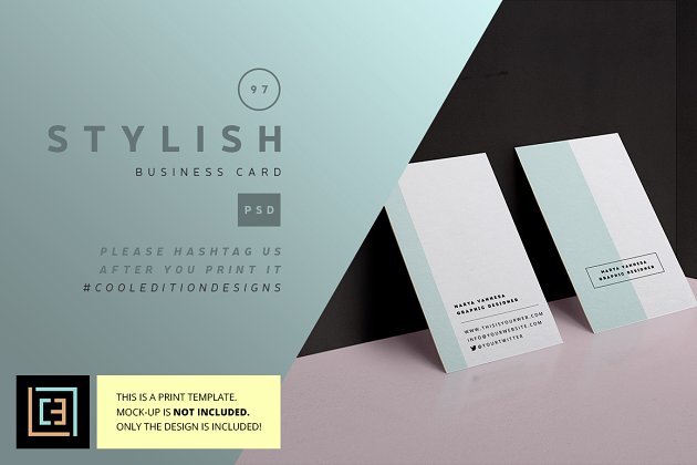 时尚商业名片模板 Stylish – Business Card 97