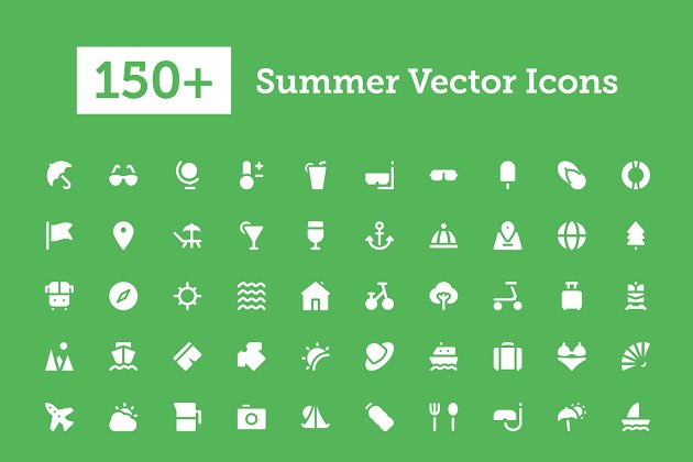 夏季图标素材 150+ Summer Vector Icons