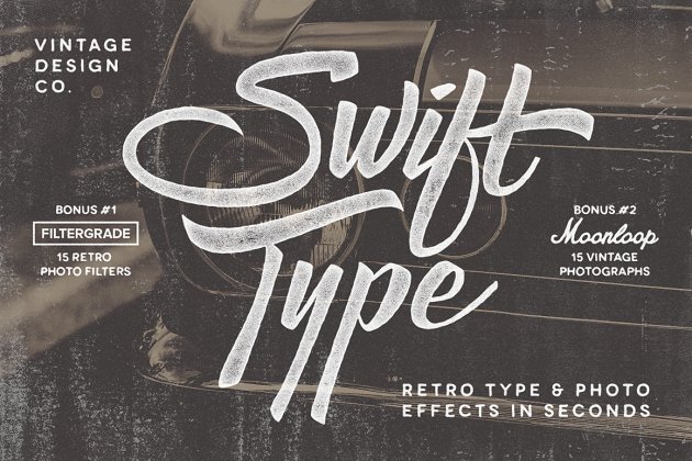 复古文本照片样式 SwiftType. Retro Type & Photo PSD
