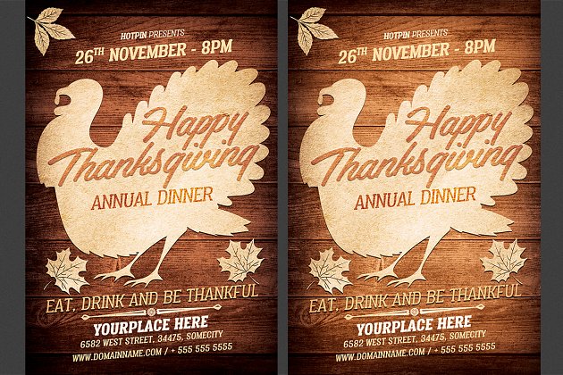 感恩节宣传单模板 Thanksgiving Flyer Template