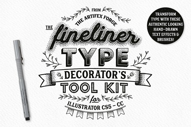 装饰笔刷工具包 Fineliner Type Decorator’s Tool Kit