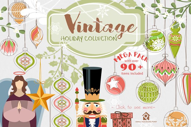 漫画节日图形集 Vintage Holiday Collection