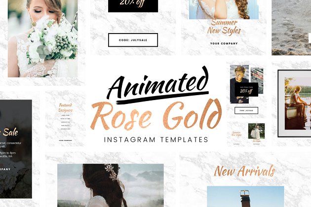 Instagram动态黄金模板 Animated Gold Instagram Templates