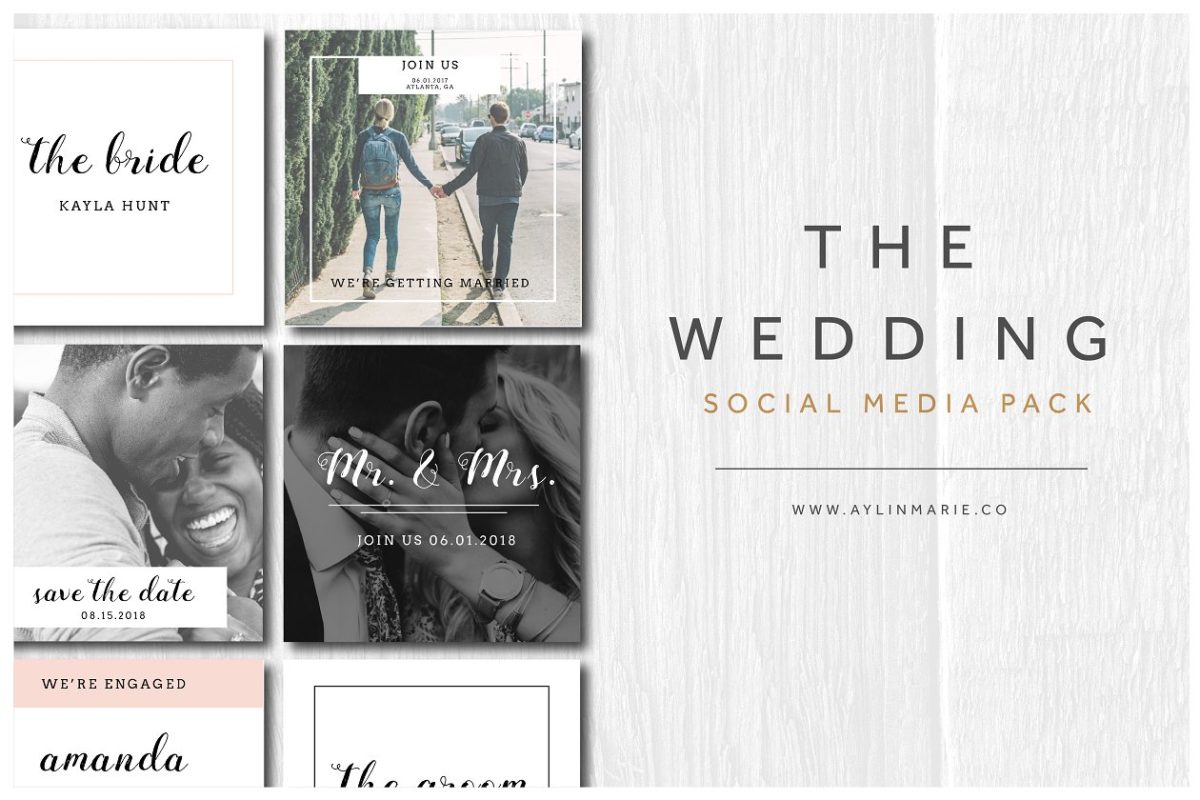 婚礼社交广告模板 The Wedding – Social Media Pack
