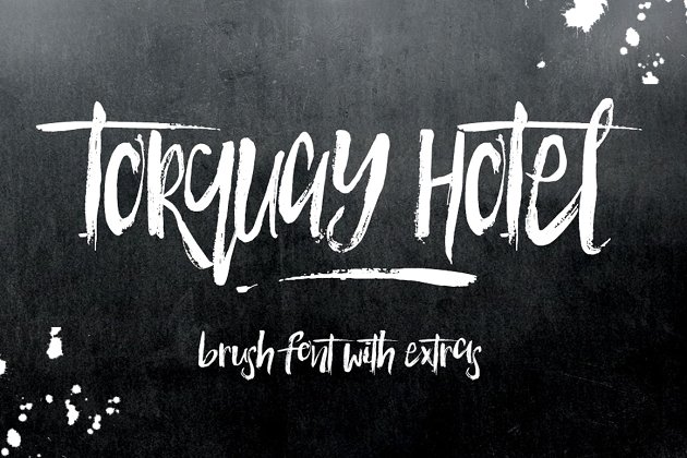 手写笔刷设计字体 Torquay Hotel Brush Font