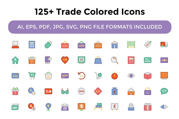 贸易矢量图标素材 125+ Trade Vector Icons