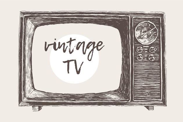 老式电视的插图 Illustration of a vintage TV