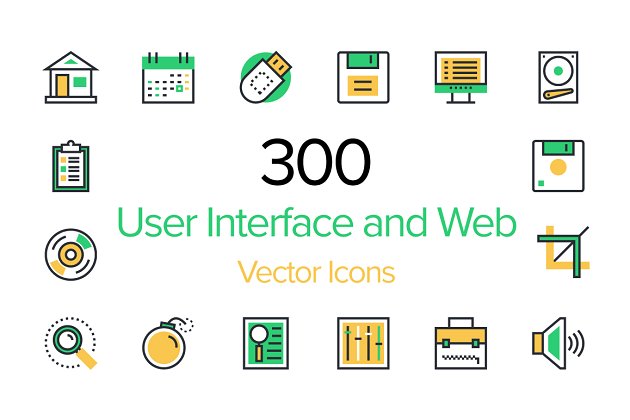 300个用户界面和Web图标素材 300 User Interface and Web Icons