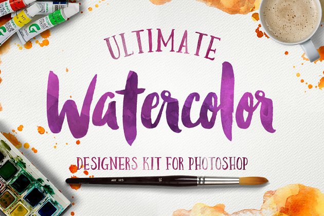 手绘水彩图层样式 Watercolor KIT – Photoshop