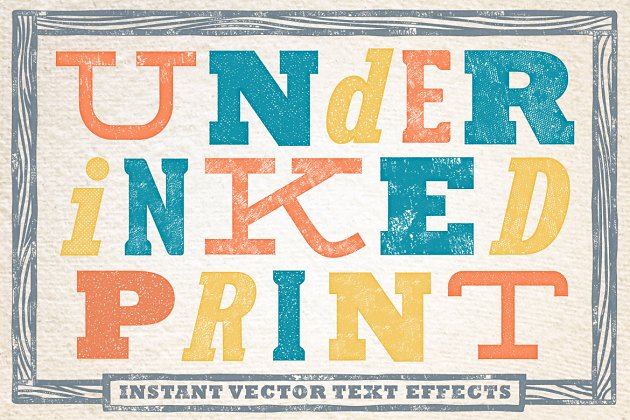 老式印刷图层样式 Under-inked Print Styles