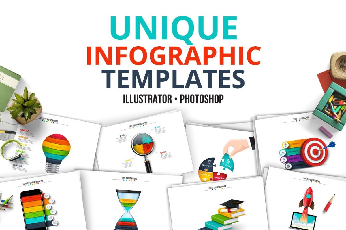 创业/教育/商业信息图表模板 Unique infographic templates