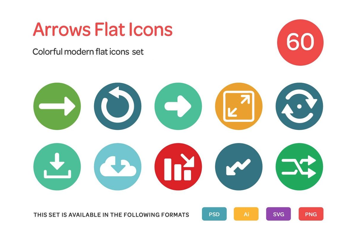 箭头矢量图标 Arrows Flat Icon Set