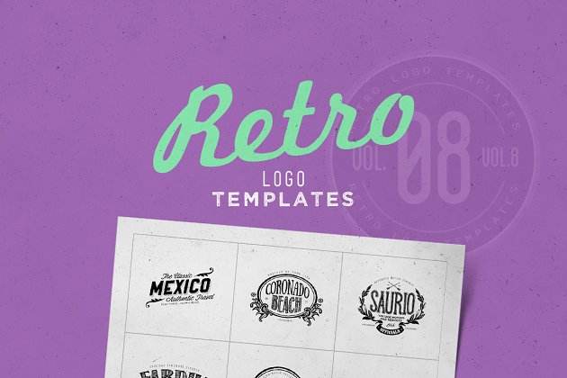 经典的logo模版 Retro Logo Templates V.08