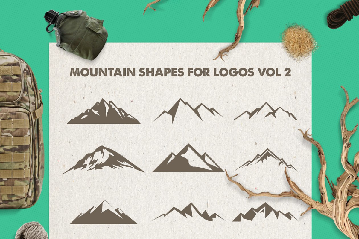 山峰形状logo模板 Mountain Shapes For Logos Vol 2